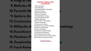 Fields of Animal Study  An Overview [upl. by Peter]