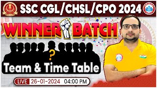 SSC CGLCHSLCPO 2024  RWA Winner Batch For SSC Team amp Time Table Info By Ankit Bhati Sir [upl. by Otero592]