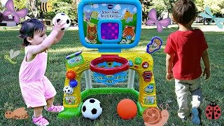 Toddlers Learning and Playing Sports At The Park  Vtech Smart Shots Sports Center [upl. by Territus459]