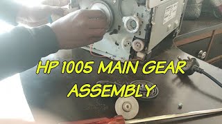 How to assemble hp m 1005 full gear set  How to repair hp m 1005  Hp laserjet main gear assembly [upl. by Yht]