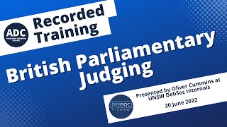 Recorded Training British Parliamentary Judging [upl. by Natsreik]