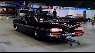 1200HP 59 Chevy Impala 632ci Big Block  Startup amp Burnout [upl. by Enived]