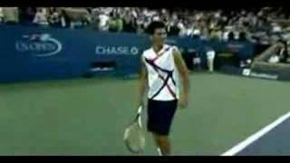 Djokovic impersonates FedNadalARodHewittSharapovaGoran [upl. by Maurreen66]