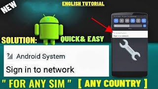 Android System Sign Into Network Mobile Data  Sign In To Network Error Android Fixed [upl. by Tinaret]