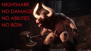 AC Odyssey Minotaur Nightmare difficulty no damage no abilities no bow melee only [upl. by Jacobson437]