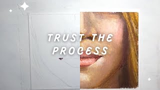 Trust The Process  Oil Pastel Painting  Paint With Me [upl. by Enyawal436]