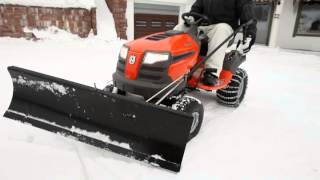 Husqvarna LTH tractor with snow blade [upl. by Initirb]