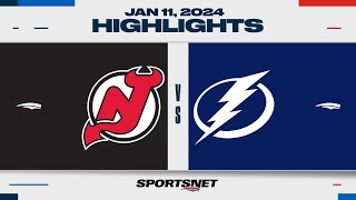 NHL Highlights  Devils vs Lightning  January 11 2024 [upl. by Leyla]