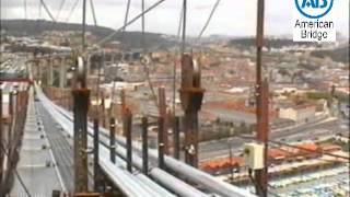 Tagus River Bridge Spinning Secondary Cables in Live Traffic [upl. by Luci221]