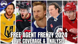 NHL FREE AGENT FRENZY 2024  Live Coverage amp Analysis [upl. by Eneladgam155]