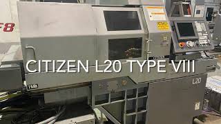 CNC Swiss Citizen L20 Type VIII Main and SubSpindles demonstration [upl. by Irotal405]