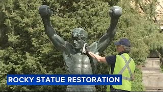 Rocky statue undergoing several days of restoration [upl. by Panthia202]