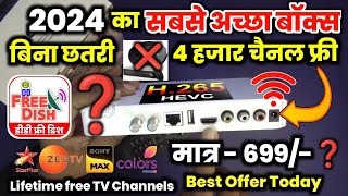 Dd Free Dish Best Set Top Box 2024  Watch channels free with Android Set Top Box Solid 9195 4K HEVC [upl. by Animlehliw87]