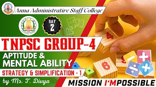 MISSION IMPOSSIBLE  Day 2  Strategy amp Simplification 1  Aptitude amp Mental Ability  Ms T Divya [upl. by Horowitz]