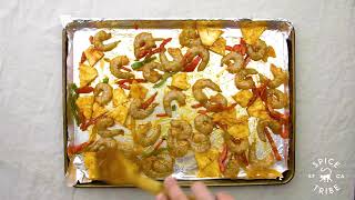 One Sheet Pan Meal Broiled Shrimp with Pineapple and Peppers [upl. by Yr]