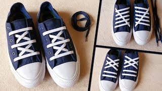 3 easy shoes lace styles  how to lace converse  easy shoelaces  shoe lacing tutorials [upl. by Gnolb]