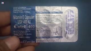 CuteE400 Capsule  CuteE Capsules  Vitamin E Capsules  CuteE 400 Capsule Uses Side effects Dosage [upl. by Harman]