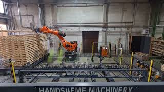 Automatic stapling evacuation and stacking of beam pallets HMC [upl. by Ecirpac]