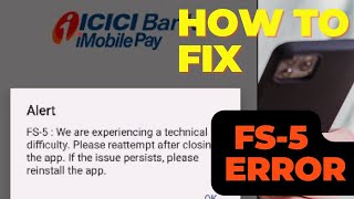 FS Error on icici imobile app how to fix We are experiencing technical difficulty [upl. by Gaspard]