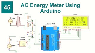 AC Energy Meter Using Arduino With Code and Circuit  Proteus Simulation [upl. by Hollander531]