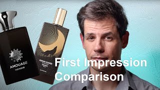 Amouage Memoir Man vs Memo Russian Leather  fragrance first impressions [upl. by Ahsuat]