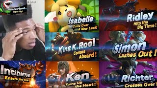 Etika Reacts To Every Newcomer Reveal Trailer In Super Smash Bros Ultimate Before DLC [upl. by Onitram]