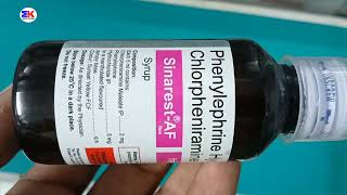 Sinarest Af Suspension  Chlorpheniramine Maleate and Phenylephrine Sodium Menthol Syrups  Sinarest [upl. by Vivica]