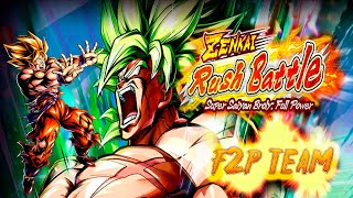 ZENKAI Rush Battle Broly SSJ LF  F2P Team no Fusionables LF  Dragon Ball Legends [upl. by Yance]