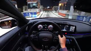 2021 Hyundai ElantraAvante N line 16 TGDi POV night drive [upl. by Hadias]