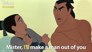 Ill Make A Man Out Of You  Mulan Lyric Video  DISNEY SINGALONGS [upl. by Ahsinawt]