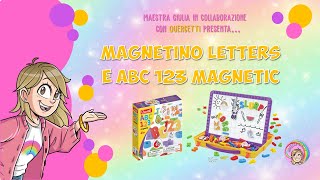 Collab Quercetti  Magnetino letters la lavagna magnetica per imparare giocando [upl. by Anelad]