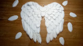 BUDGETFRIENDLY AND EASY ANGEL WINGS  DIY ANGEL WINGS MADE OF PAPER [upl. by Rustice683]