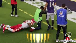 NFL AFC Championship Madden Sim Kansas City Chiefs at Baltimore Ravens [upl. by Ahsaekal]