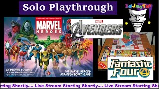 Marvel Heroes Board Game Solo Two Handed With Avengers vs Fantastic Four With Setup [upl. by Joann]