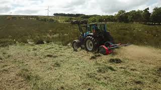 Alpha Variflo XHD240 Flail mower pulverising rushes [upl. by Enaek]