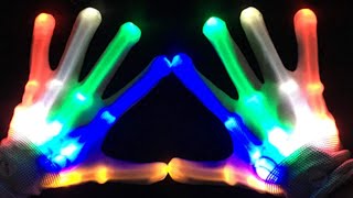 LED Flashing Gloves Finger Light UP Rave Gloves 5 Color 6 Modes for Party LightShow Halloween Dancin [upl. by Marjory]