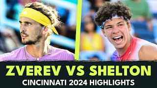 Alexander Zverev vs Ben Shelton THRILLER 🤯  Cincinnati 2024 Highlights [upl. by Nnaerb]