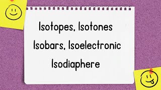 Isotopes  Isotones  Isobars  Isoelectronic  Isodiaphers [upl. by Anem552]