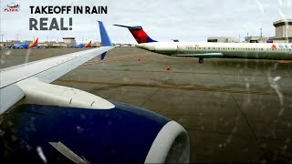 Delta Airlines B737900ER Takeoff From Atlanta Airport Rain l XPlane 11 [upl. by Peyter]