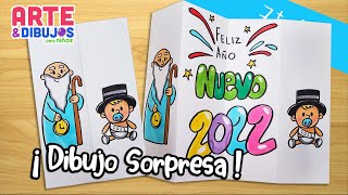 Como dibujar el AÑO NUEVO  DIBUJO SORPRESA [upl. by Marney]