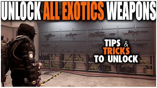 HOW TO UNLOCK ALL EXOTIC WEAPONS IN THE DIVISION 2  TIPS AND TRICKS [upl. by Elodea]