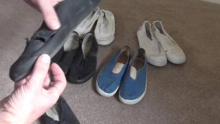 Old Slipon plimsolls  elasticated canvas sneakers [upl. by Eselehs]