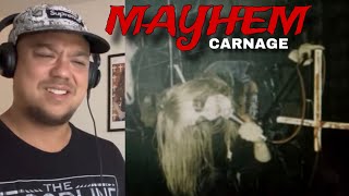 MayhemCarnage Dead on Vocals First time Hearing Reaction blackmetal [upl. by Lirbij]