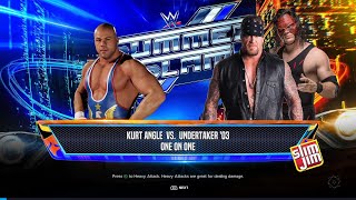 WWE2K24  Kurt Angle vs The Undertaker with Kane  Neon Nights Gamer [upl. by Odlavu284]