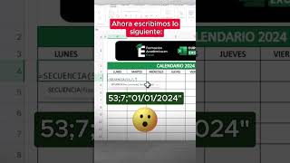 📆 Crea un calendario con una sola fórmula tutorial exceltips exceltutorial trucos excel tips [upl. by Prevot139]