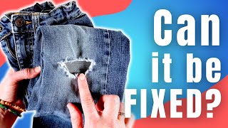 How To Easily Repair A Hole In Your Jeans With Minimal Sewing [upl. by Ecnesse]