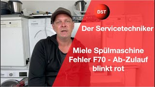 Miele Spülmaschine Fehler F70  AbZulauf blinkt rot [upl. by Eseeryt]