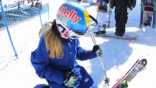 Kelly Sildaru 10 year old skier goes to the European Winter X Games but too young to compete [upl. by Albin990]