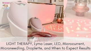 Skin LED LIGHT THERAPY Microcurrent Microneedling Lyma Laser High Frequency Droplette device [upl. by Kobe]