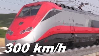 Treni in corsa a 300 kmh Alta Velocità RomaNapoli Frecciarossa Frecciarossa1000 Italo NTV [upl. by Udele]